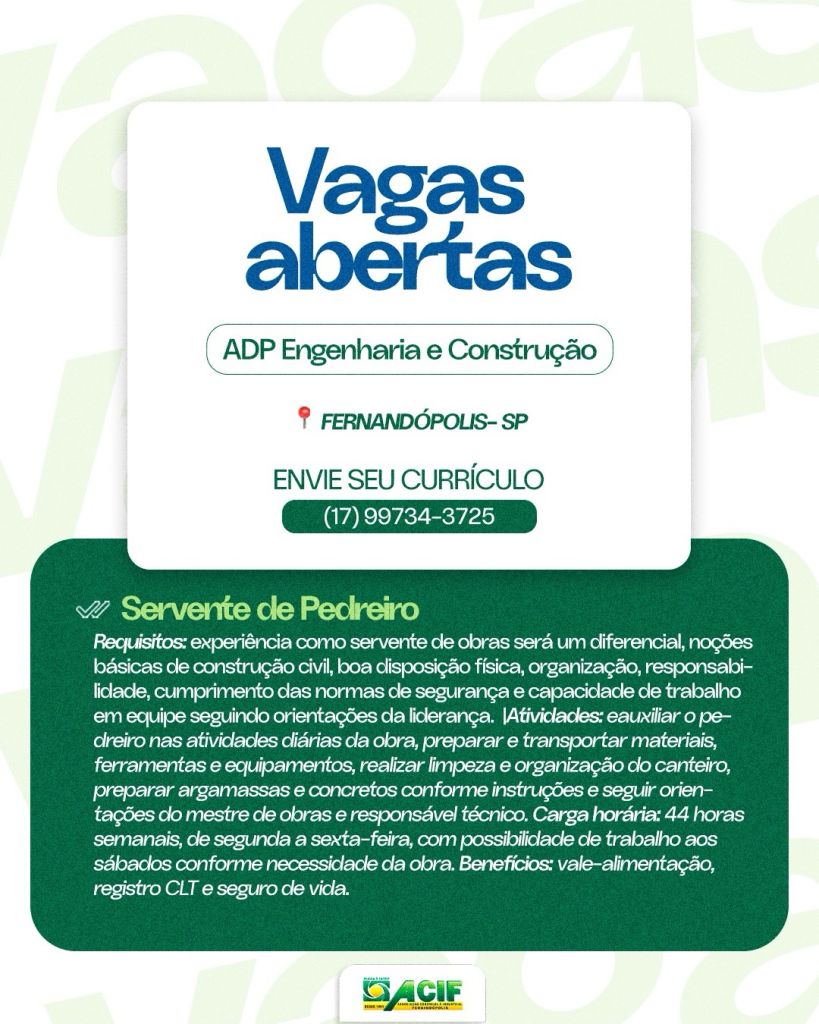 SERVENTE DE PEDREIRO