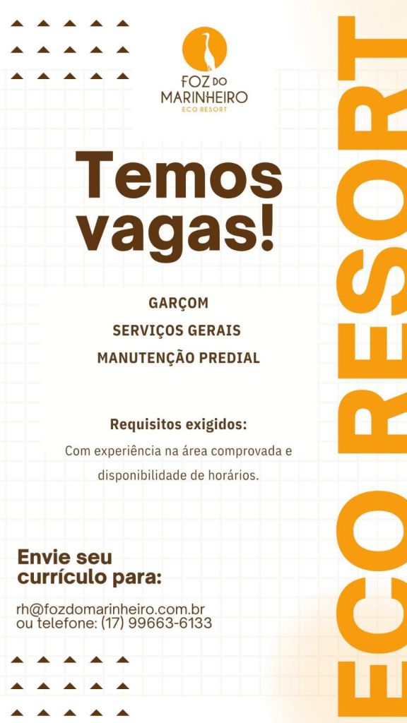 GARÇOM / SERVIÇOS GERAIS / MANUTENÇÃO PREDIAL